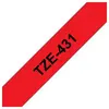 Image de Brother TZe-431 - Noir sur rouge - Rouleau (1,2 cm x 8 m) 1 cassette(s) ruban laminé - pour Brother PT-D210, D600, H110, P750, P950; P-Touch Cube PT-P300; P-Touch Cube Pro PT-P910