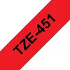 Image de Brother Ruban TZe-451 pour étiqueteuse - 24 mm x 8 m - Noir sur Rouge