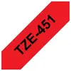 Image de Brother TZe-451 - Adhésif standard - Noir sur rouge - Rouleau (2,4 cm x 8 m) 1 cassette(s) ruban laminé - pour Brother PT-D600; P-Touch PT-3600, D800, E550, E800, P750, P900, P950; P-Touch EDGE PT-P750
