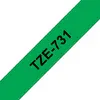 Image de Brother Ruban TZe-731 pour étiqueteuse - 12 mm x 8 m - Noir sur Vert