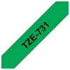 Image de Brother TZe-731 - Noir sur vert - Rouleau (1,2 cm x 8 m) 1 cassette(s) ruban laminé - pour Brother PT-D210, D600, H110, P750; P-Touch PT-1005, D450, H110; P-Touch Cube Pro PT-P910