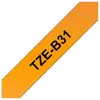 Image de Ruban TZB31 Brother - Ruban noir/orange fluo - 12mm x 8m
