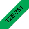 Image de Brother Ruban TZe-751 pour étiqueteuse - 24 mm x 8 m - Noir sur Vert