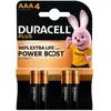 Image de Pile alcaline Duracell AAA / LR3 Plus - Lot de 4