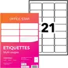 Image de OFFICE STAR OS43435 Etiquettes multi-usages blanches 63,5 x 38,1 mm - Boîte de 2100