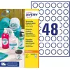 Image de Avery L4850REV Etiquettes produits enlevables blanches rondes Ø.25 mm - Boîte de 1200