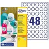 Image de Étiquettes multi-usages L4850REV Avery - enlevables - rondes - D.25 mm - blanc - 1200 étiquettes par boîte