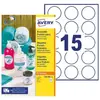 Image de Étiquettes multi-usages L4853REV Avery - enlevables - rondes - D.51 mm - blanc - 375 étiquettes par boîte