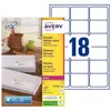 Image de Étiquettes adresses recyclées LR7161 Avery - pour imprimante laser - 63,5 x 46,6 mm - blanc - 1800 étiquettes par boîte