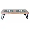 Image de Gamelle double pour chien Difac Wooden Marron 2x700 ml 250081