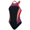 Image de Maillot de bain de Natation Speedo Femme Haut Col Splice Dos Croisé Noir/Mauve 32 8-00425017551