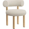 Image de Tom Dixon - Chaise rembourrée Fat - Blanc - Tissu Elle Saccho - Designer Tom Dixon