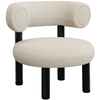 Image de Tom Dixon - Fauteuil rembourré Fat - Blanc - Tissu Elle Saccho - Designer Tom Dixon