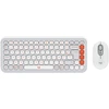 Image de Logitech 920-013110, Sans fil, Bluetooth, Commutateur de touche « ciseaux », AZERTY, Orange, Blanc, Souris incluse