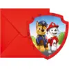 Image de Carte invitation & enveloppe Pat'Patrouille - Lot de 6
