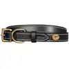 Image de Collier pour chien cuir plat Dy'on Noir S DC31ABL45
