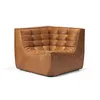 Image de Ethnicraft - Chauffeuse d'angle N701 - Marron - Cuir aniline - Designer Jacques Deneef