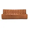 Image de Ethnicraft - Canapé 3 places ou + N701 - Marron - Cuir aniline - Designer Jacques Deneef