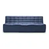 Image de Ethnicraft - Canapé 3 places ou + N701 - Bleu - Mousse - Designer Jacques Deneef