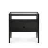 Image de Ethnicraft - Table de chevet Spindle - Noir - Chêne massif teinté - Designer Nathan Yong