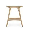 Image de Ethnicraft - Tabouret de bar Osso - Bois naturel - Chêne massif - Designer Grain & Green
