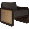 Image de Ethnicraft - Fauteuil rembourré Panel - Marron - Tissu lin - Designer Jacques Deneef