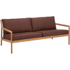 Image de Ethnicraft - Canapé de jardin rembourré Jack outdoor - Rouge - Tissu polypropylène - Designer Jacques Deneef