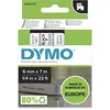 Image de Dymo Ruban D1 S0720770 pour étiqueteuse - 6 mm x 7 m - Noir sur Transparent