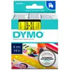 Image de Dymo Ruban D1 S0720790 pour étiqueteuse - 6 mm x 7 m - Noir sur Jaune