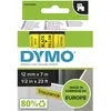 Image de Dymo Ruban D1 S0720580 pour étiqueteuse - 12 mm x 7 m - Noir sur Jaune