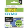 Image de Dymo Ruban D1 S0720980 pour étiqueteuse - 24 mm x 7 m - Noir sur Jaune
