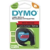 Image de Dymo Ruban LT S0721630 plastique LetraTag - 12 mm x 4 m - Noir sur Rouge