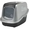 Image de Bac à litière pour chat Nobby Pet Nestor Impression Love Noir 56x39x38,5 cm 72369