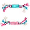Image de Jouet à mâcher pour chien bâton avec corde en nylon Duvoplus Dogtoy Puppy TPR Rose 20x3x3 cm 11429