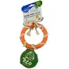 Image de Jouet pour chien Duvoplus bague en caoutchouc avec conton Bambou/Riz Orange 12,5x12,5x3,2 cm 13521