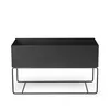 Image de Ferm Living - Jardinière sur pied Plant Box - Noir - Acier laqué époxy - Designer Trine Andersen