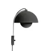 Image de &tradition - Applique avec prise FlowerPot - Noir - Aluminium laqué - Designer Verner Panton