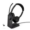 Image de Jabra Evolve2 55 MS Duo Casque sans fil Bluetooth + Dongle USB-A + Station de charge