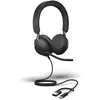 Image de 40 Evolve2 Jabra SE Jabra MS Duo - Certifié Teams - Micro-Casque filaire USB-C/A