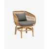 Image de Fauteuil en rotin Nordal A/S BALI avec assise grise