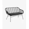 Image de Nordal A/S Banc de jardin avec coussin, Noir