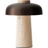 Image de Audo Copenhagen - Lampe sans fil rechargeable Reverse - Marron - Travertin brut - Designer Aleksandar Lazic