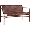 Image de Hay - Banc avec dossier Palissade Cord - Rouge - Corde tissu polyester recyclé - Designer Ronan & Erwan Bouroullec