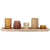 Image de Bloomingville Sanga Plateau avec Votive, Marron, Verre