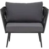 Image de Bloomingville - Fauteuil rembourré Pavone - Noir - Corde polyester
