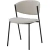 Image de Bloomingville - Chaise empilable Chaise & petit fauteuil - Blanc - Tissu bouclé polyester