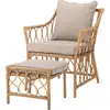 Image de Bloomingville Belluce Fauteuil lounge avec repose-pieds, naturel