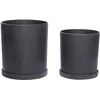 Image de HÜBSCH - Pot de fleurs Podium - Noir - Poudre de pierre