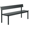 Image de Muuto - Banc avec dossier Linear - Noir - Acier galvanisé thermolaqué - Designer Thomas Bentzen