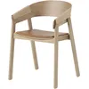 Image de Muuto - Fauteuil Cover - Bois naturel - Cuir pleine fleur - Designer Thomas Bentzen